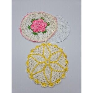 Vintage Kitchen Potholder & Metal Trivet with Cover Multiple Handmade Beautiful